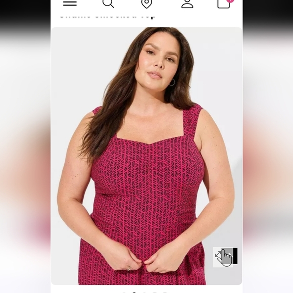 🌟2 PIECE! NWT TORRID PINK CHEVRON 2 PIECE SET 3X TOP 2X BOTTOM - Picture 5 of 11